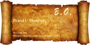Bundi Oberon névjegykártya